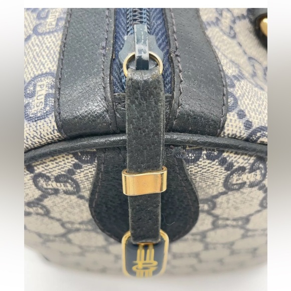 Authentic Gucci GG Plus PVC Navy Mini Boston Bag - Picture 12 of 17